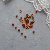 Крабики заклепки для лялькового взуття червоні 3 мм - 10шт. FN014