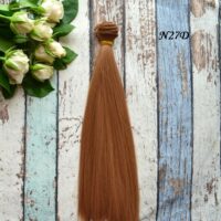 Волосся для ляльок пряме русий 25см N27D