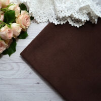 Тонкий мікровельвет для одягу ляльки темно-коричневий Відріз 25*45см FV02