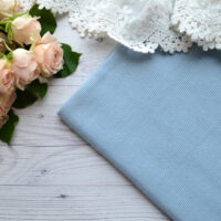 Трикотажна резинка 2*2 блакитна Відріз 15*54см TKR091