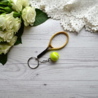 Брелок тенісна ракетка золото 9см AL51