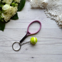 Брелок тенісна ракетка рожева 9см AL52