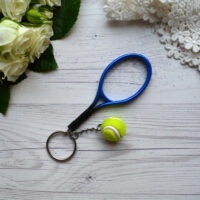 Брелок тенісна ракетка синя 9см AL53