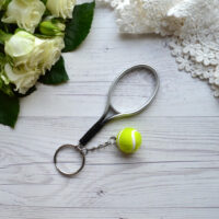 Брелок тенісна ракетка срібло 9см AL54