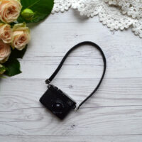 Міні фотоапарат для ляльки з ремінцем чорний 4*5см AF16