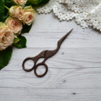 Ножиці для вишивки та рукоділля Чапельки коричневі 13см AS057