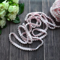 Стрічка з помпонами рожева 10мм MPM11