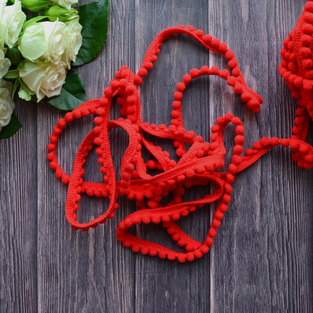 Стрічка з помпонами 10мм MPM12 • mpm12 Стрічка з помпонами 10мм MPM12