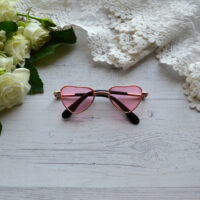 Окуляри для ляльки рожеві сердечка  8*2.6см ALO71