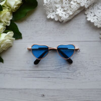 Окуляри для ляльки голубі сердечка 8*2.6см ALO78