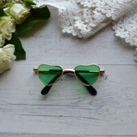 Окуляри для ляльки зелені сердечка 8*2.6см ALO79