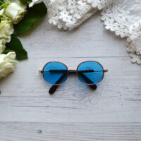 Окуляри для ляльки блакитний овал  8*2.8см ALO90