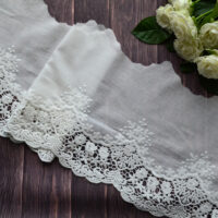 Мереживо прошва для шиття теплий білий 19 см Відріз 100см MPR37