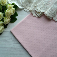 Батист із вишивкою рожевий Відріз 24*45см TKB004