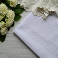 Батист із вишивкою білий Відріз 25*49см TKB007