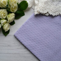 Батист з набивним горошком блідо-фіолетовий Відріз 35*50см TKB010