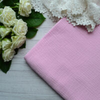 Муслін тоненька жата бавовна рожева Відріз 25*34см MUS122