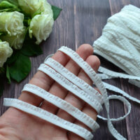 Мереживо на гумці для шиття теплий білий 6мм M307