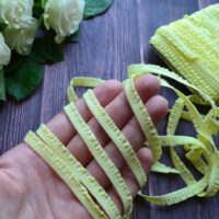 Мереживо на гумці для шиття жовте 6мм M308