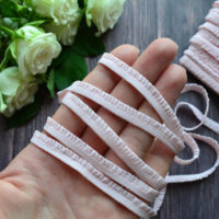 Мереживо на гумці для шиття рожеве 6мм M309