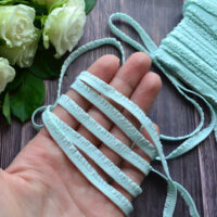 Мереживо на гумці для шиття м’ятне 6мм M312