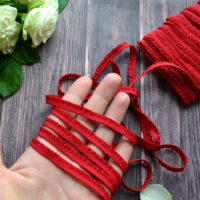 Мереживо на гумці для шиття червоне 6мм M313