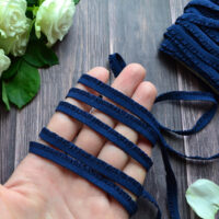 Мереживо на гумці для шиття синє 6мм M314