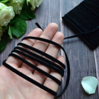 Оксамитова стрічка для шиття чорна 3мм MB007