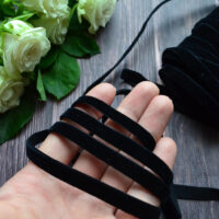 Оксамитова стрічка для шиття чорна 9мм MB08