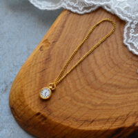 Міні годинник на ланцюжку золото 7мм AL91