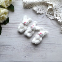 Домашня сторинка • ALB91 Зайчик для ляльки білий 5.5см УЦІНКА ALB91