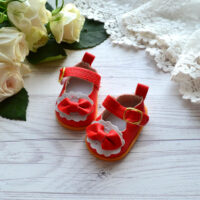 Туфельки  для ляльки червоні  5.3*3.2см AK155