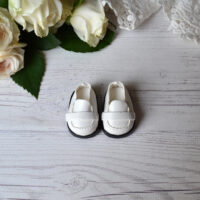 Туфельки для лялечки класика білі 3.8*2.3см AK176