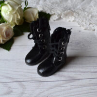 Чобітки для лялечки чорні 4.6*2.1см AK178