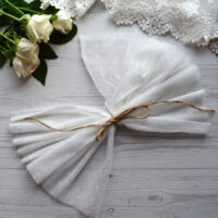 Фатин середньої жорсткості  в горох білий 30*80см TF62