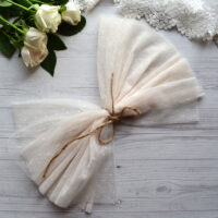 Фатин середньої жорсткості  в горох беж 30*80см TF63