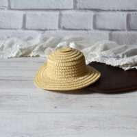 Солом’яний капелюшок для ляльки беж ⌀ 7см  AH025