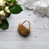 Сумочка для ляльки з золотими кілечками 5*2.5см коричнева  AL141