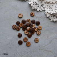 Ґудзики для одягу ляльки темний кокос 10мм 10шт BD012
