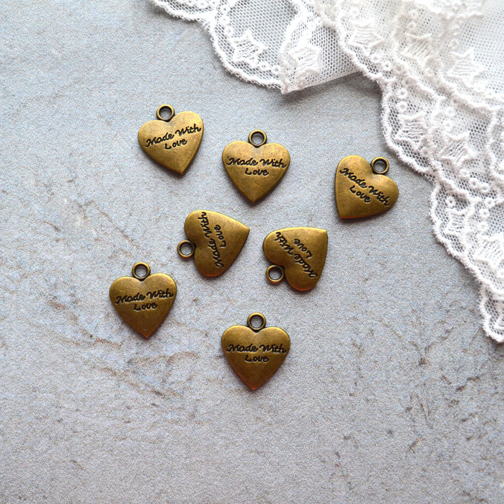 Підвіска Made with Love 20*18мм 1шт.бронза PD065 • pd073 Підвіска Made with Love 20*18мм 1шт.бронза PD065
