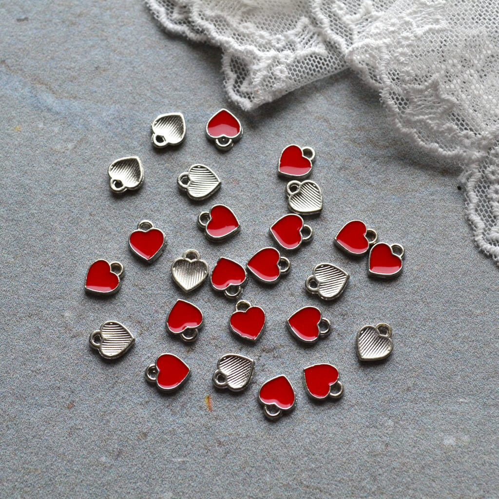 Підвіска Сердечко 8*6мм червоне 1шт PD177 • pd177 Підвіска Сердечко 8*6мм червоне 1шт PD177