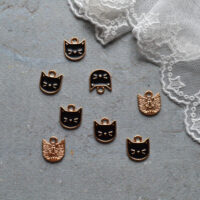 Підвіска Котик  14*13мм чорний 1шт PD179