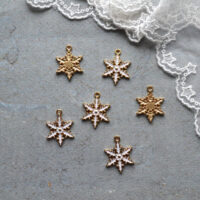 Підвіска Сніжинка золото з білим  25*21мм 1шт PD191