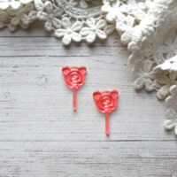 Мініатюра льодяник блідо-червоний  2.5*1.3см AN006