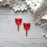 Мініатюра льодяник червоний  2.5*1.3см AN003