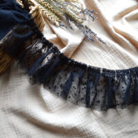 Фатин в складочку 9см чорне Відріз 100см TF83