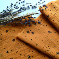 Муслін тоненька жата бавовна куркума морська зірочка Відріз 34*25см MUS030