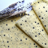 Муслін тоненька жата бавовна жовтий морська зірочка Відріз 34*25см MUS031