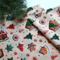 Штучна бавовна для рукоділля пряниковий будиночок відріз 36*50см TKC001