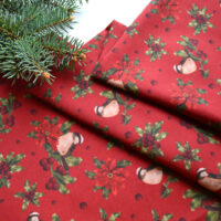 Штучна бавовна снігур на червоному 36*50см TKC006 Штучна бавовна снігур на червоному 36*50см